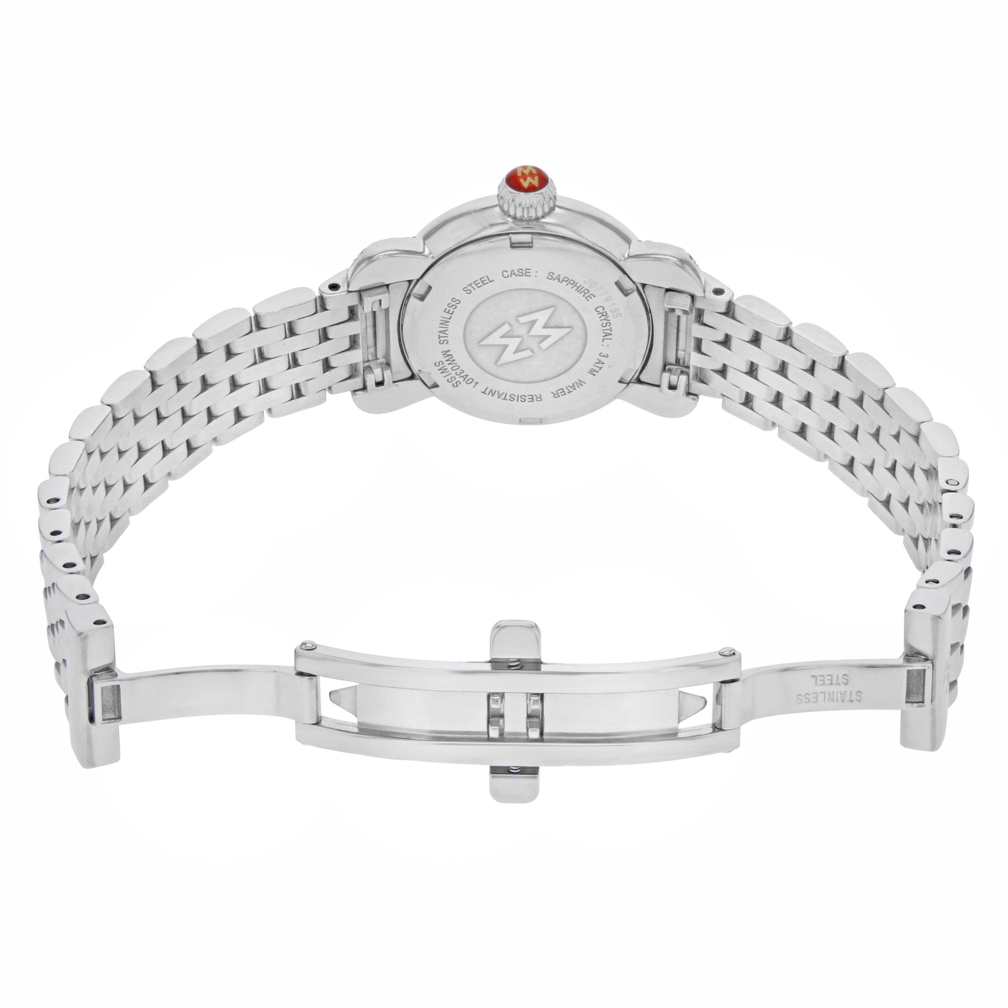 Michele Mini CSX Womens Watch 26mm White Dial Black Leather Swiss New Battery Michele CSX Petite MW03A01 26mm Womens Watch | Michele | Buy  main image 4