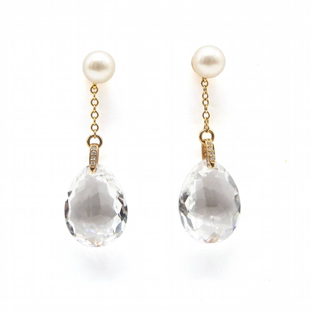 True earrings with Pearls and Diamonds