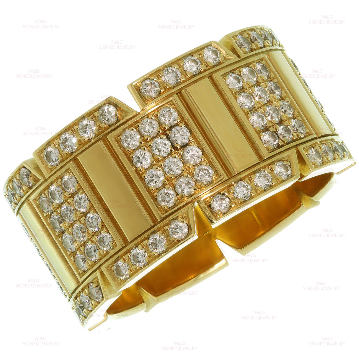 Cartier Tank Ring 18K Yellow Gold Dark #319264C23B Cartier Tank Ring, Peridot, #48, 18KYG, 9.1g, Yellow Gold  main image 3