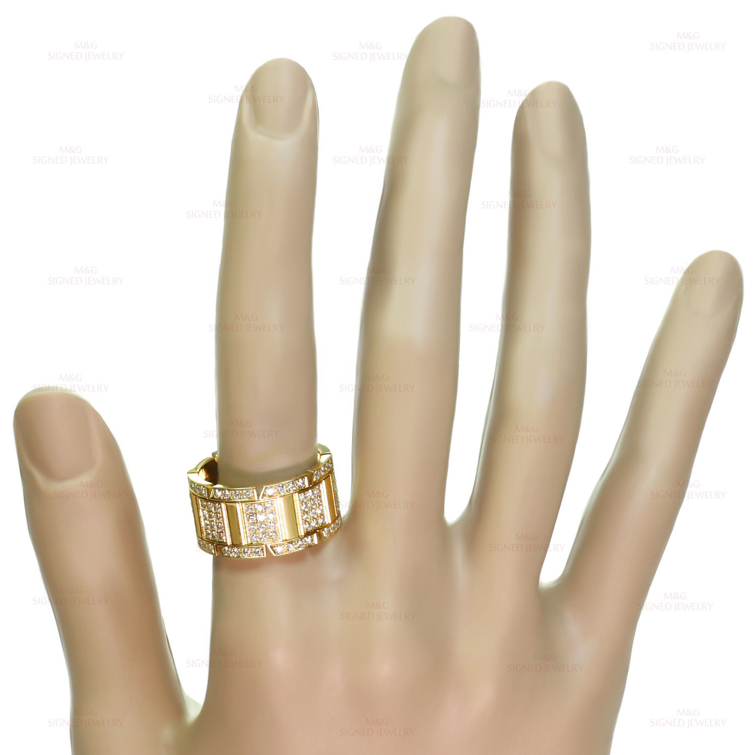 CARTIER Tank Francaise Diamond 18k Yellow Gold Large Band  display picture 1