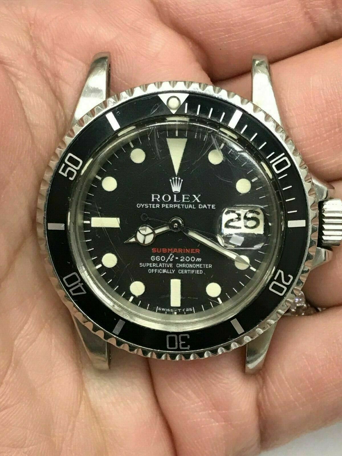 Vintage RED Rolex Submariner 1680 ORIGINAL DIAL COMPLETE Box  Papers 1970