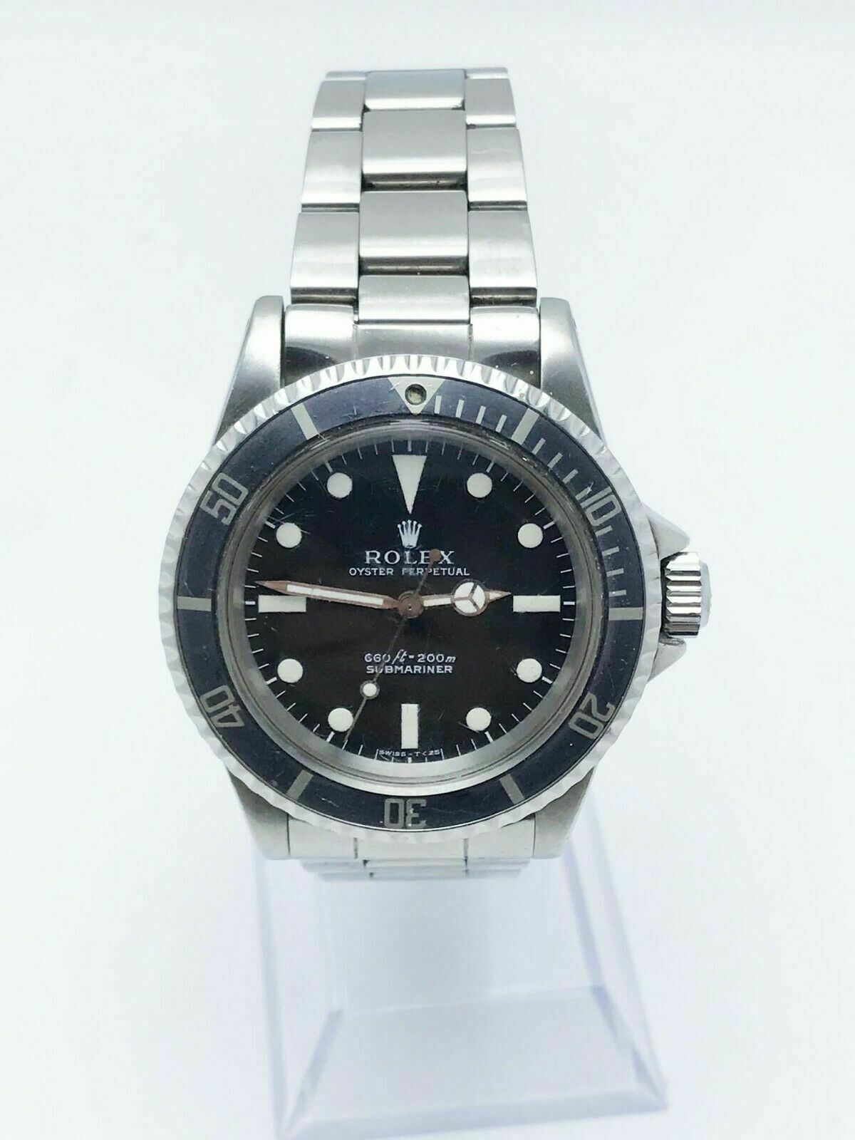 Vintage Rolex Submariner 5513 Stainless Steel Service Papers 1969