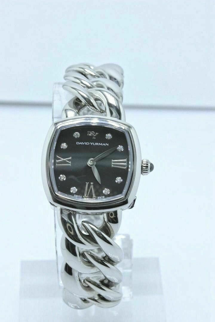 David Yurman Albion 23MM Stainless Steel Watch With Diamond Black Face