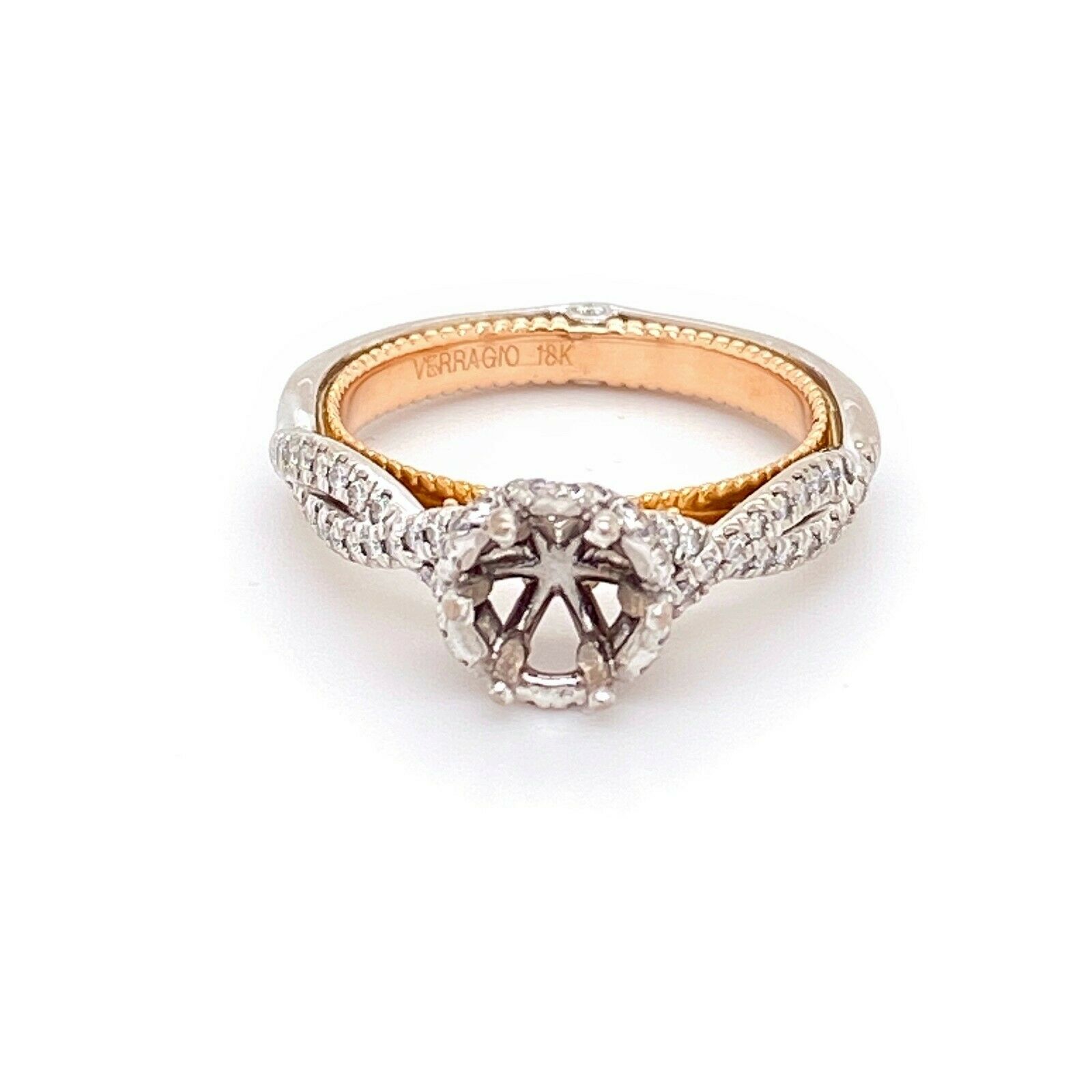 Verragio Couture Semi Mount 0440-TT 18kt White and Rose Gold 