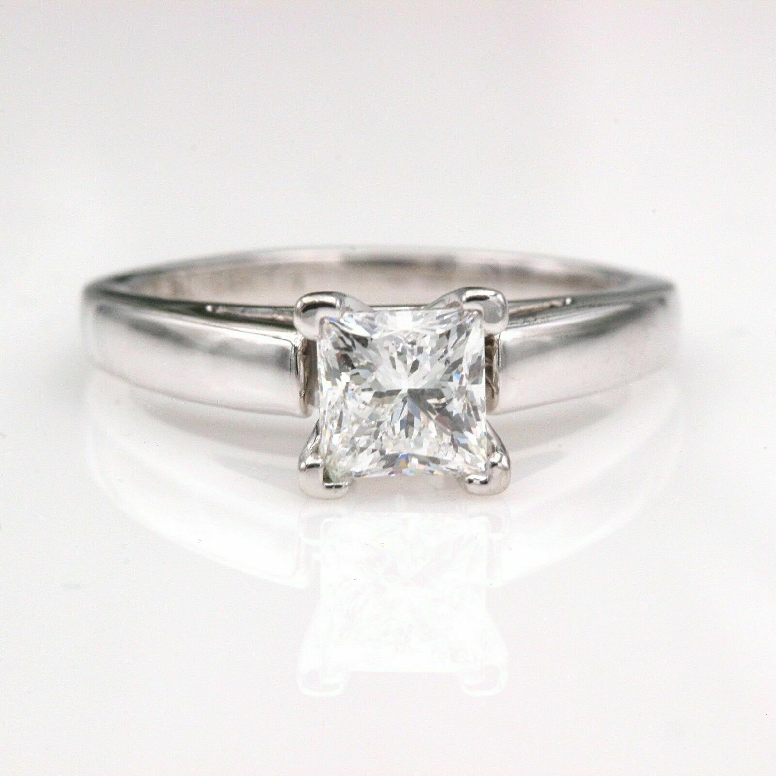 Leo Diamond Engagement Ring Princess 0.73 CTS E VS1 14K White Gold $8,000 Retail