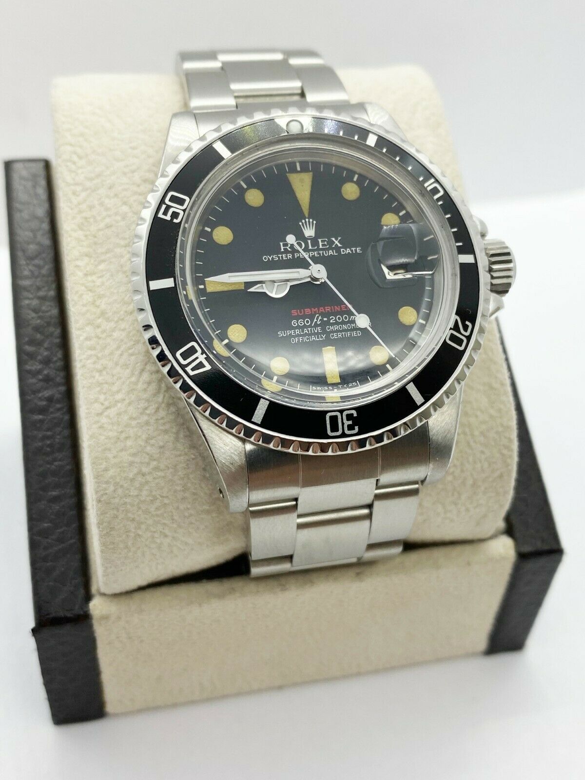 VINTAGE Rolex RED Submariner 1680 Stainless Steel Submariner Service Paper 1971