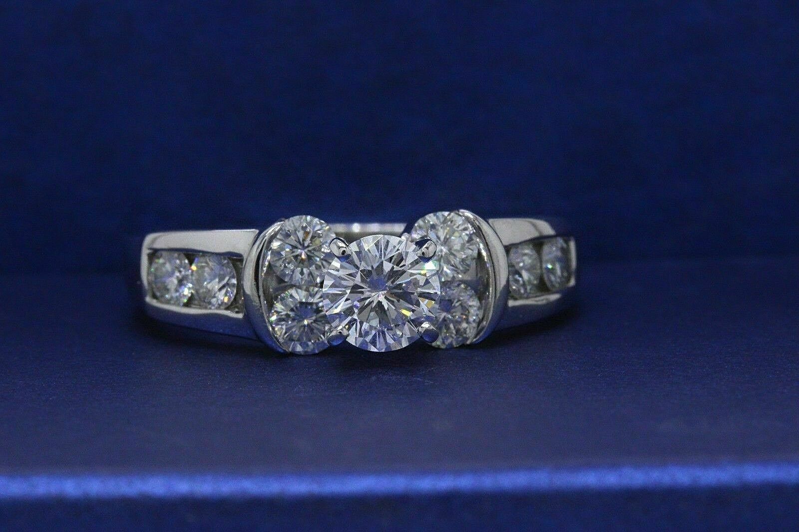Leo Diamond Engagement Ring Round 1.77 tcw 14k White Gold $10,000 Value