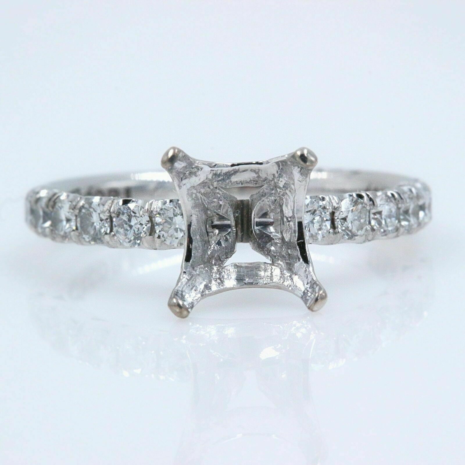 TACORI Petite Crescent Diamond Engagement Ring Semi Mount Band 18k White Gold