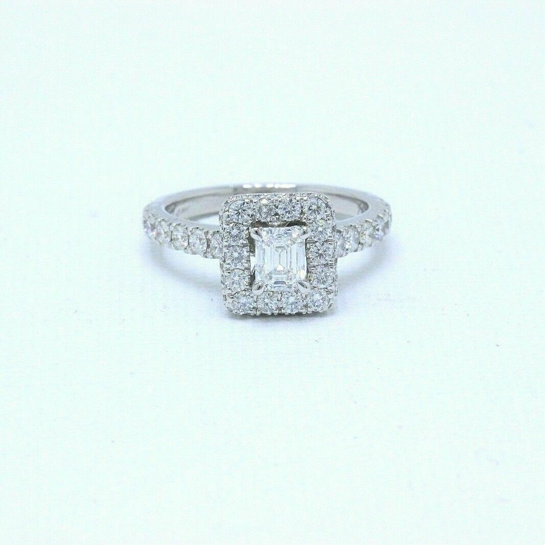 Neil Lane Diamond Engagement Ring Emerald Cut 1.375 tcw I SI1 14k White Gold