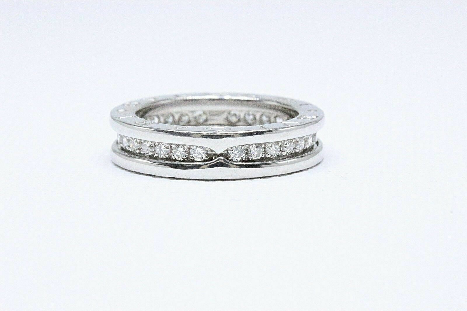 Bvlgari Bulgari B.Zero 1 Diamond Wedding Band Ring in 18k White Gold