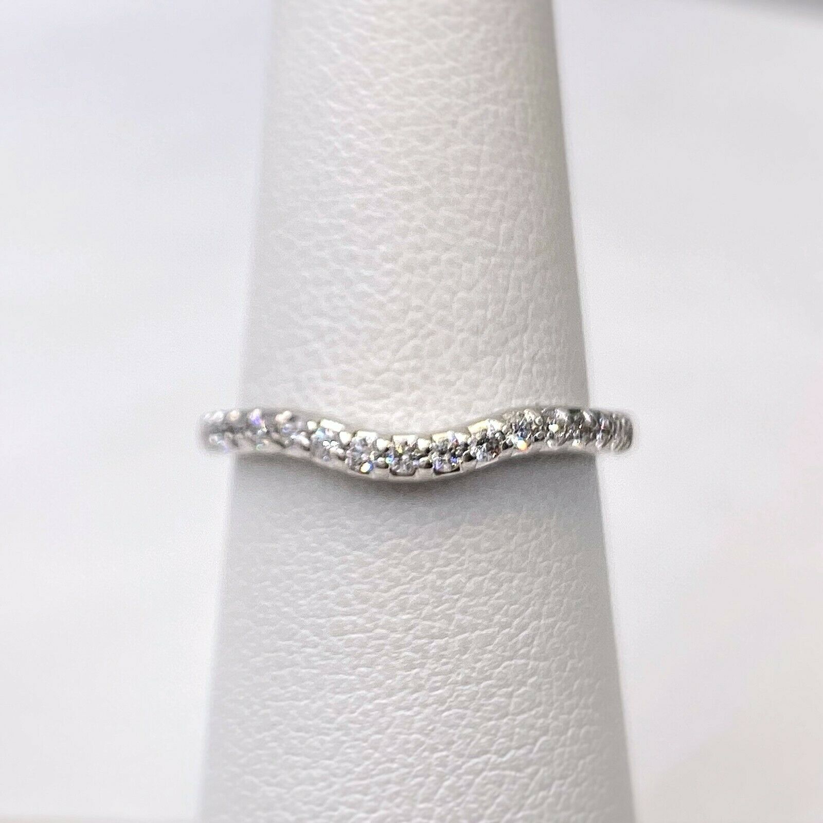 A. JAFFE Round Diamond Contour Wedding Band Ring 18k White Gold 2 MM #1