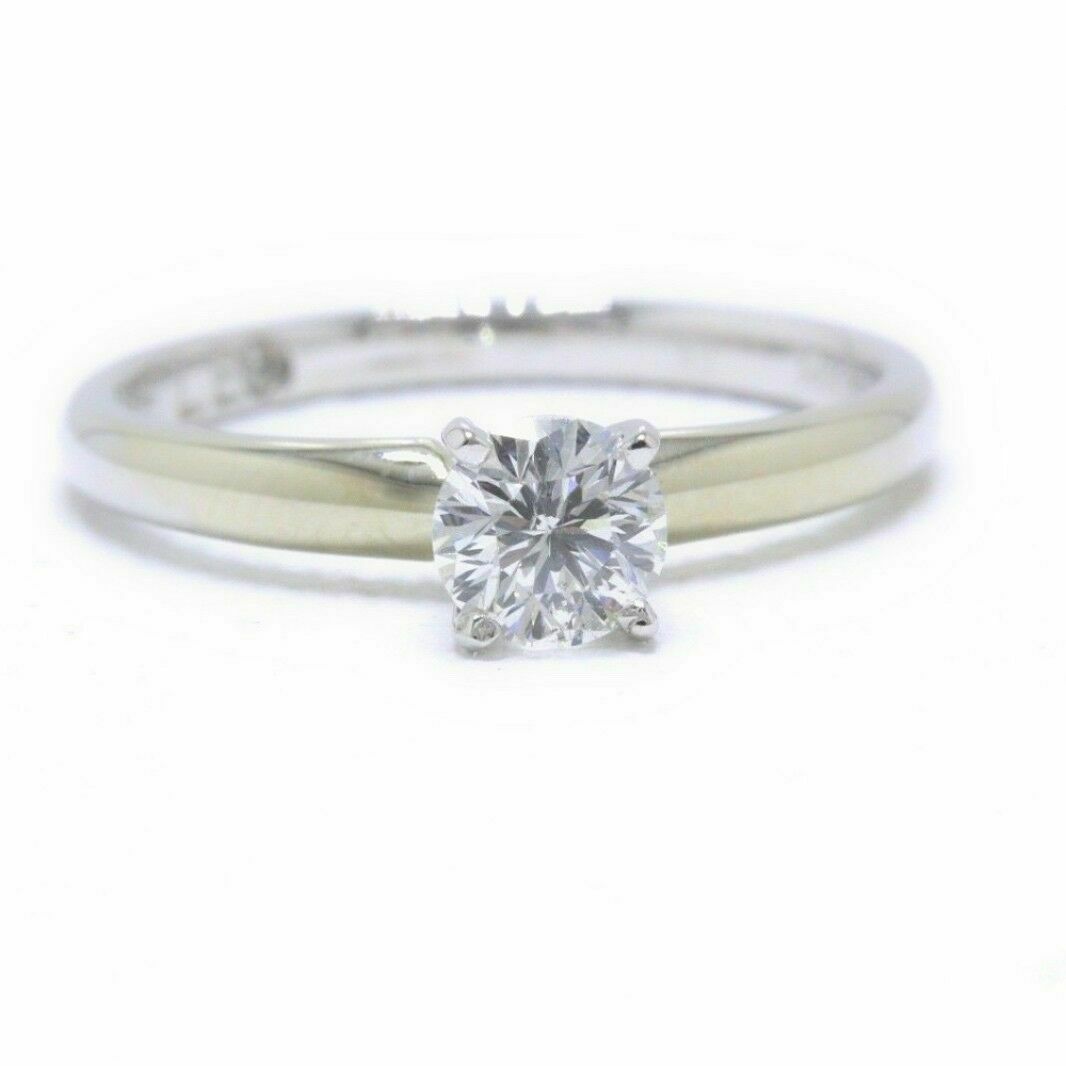 Leo Round Diamond Solitaire Engagement Ring 0.50 cts I SI2 14k White Gold