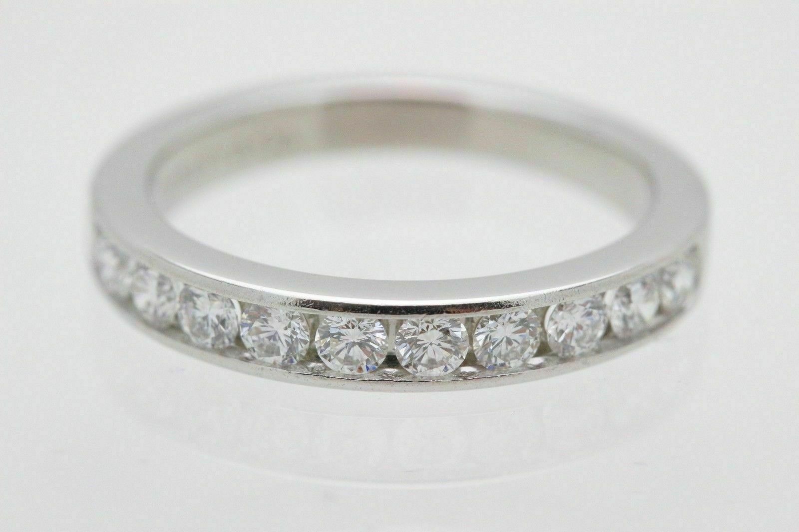 Tiffany  Co Platinum and Diamond Wedding Band Ring 2.5mm
