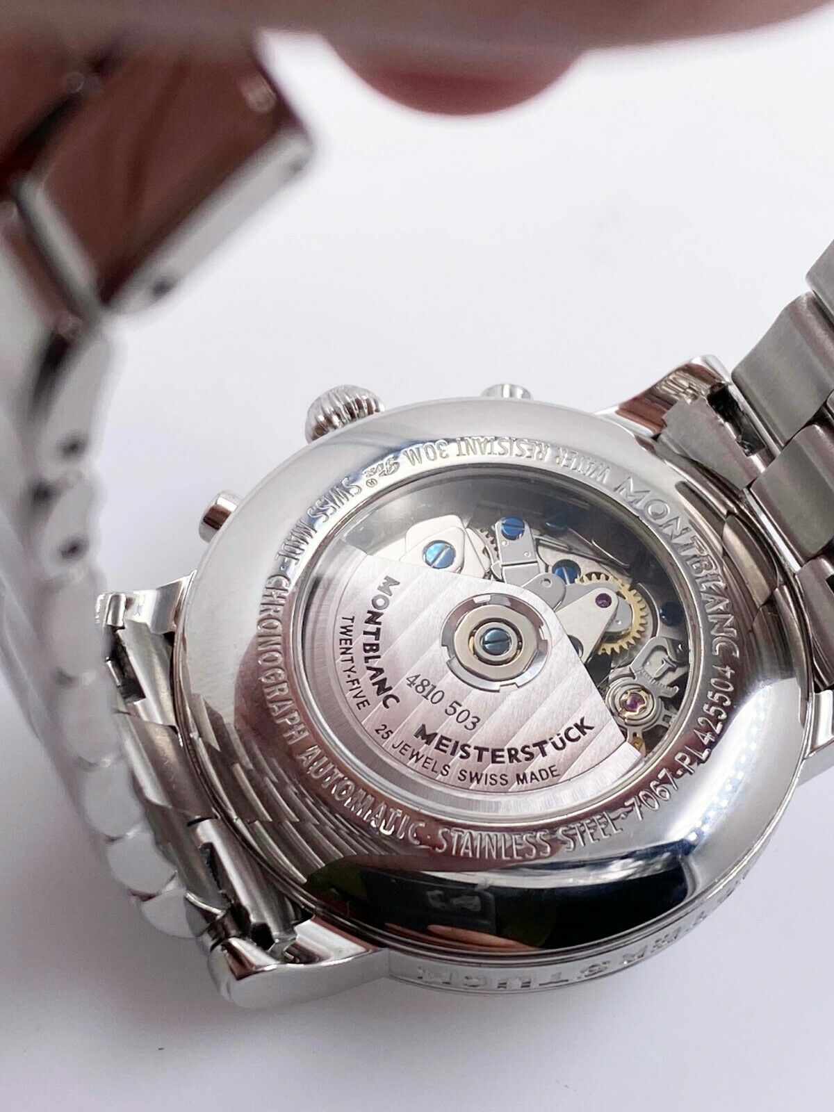 MontBlanc 7067 Meisterstruck Star GMT XXL Chronograph Stainless