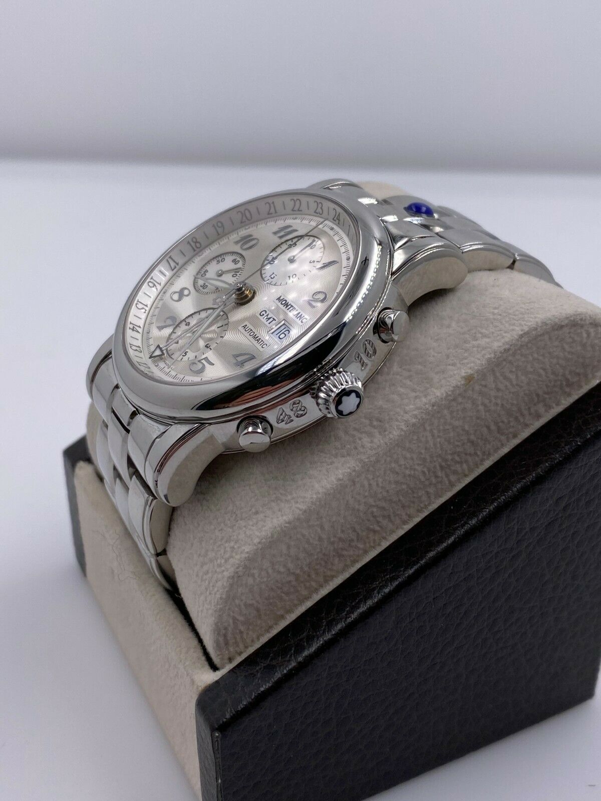 MontBlanc 7067 Meisterstruck Star GMT XXL Chronograph Stainless