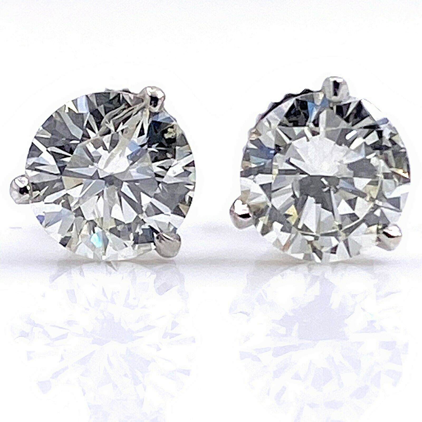 2.02 TCW Round Brilliant Diamond Martini Stud Earrings 14K
