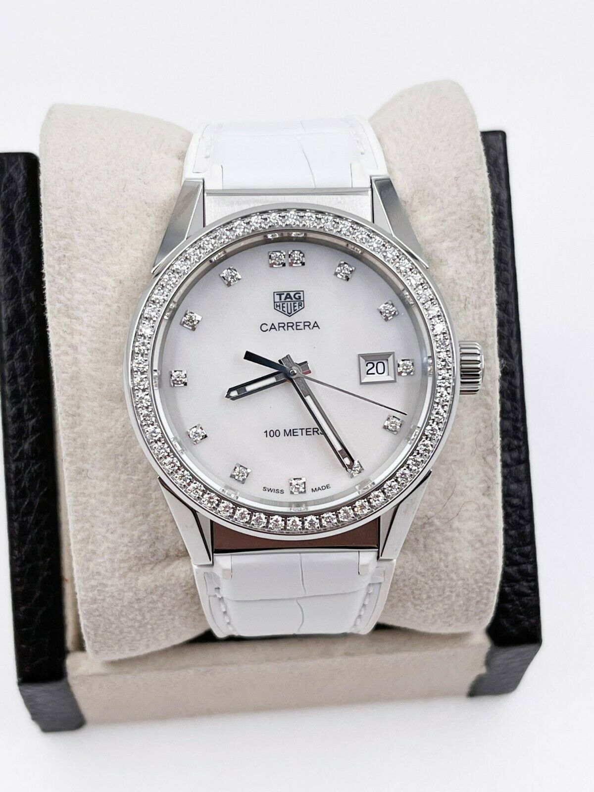Tag Heuer WBG1315.FC6412 Ladies Carrera MOP 36mm Diamonds 