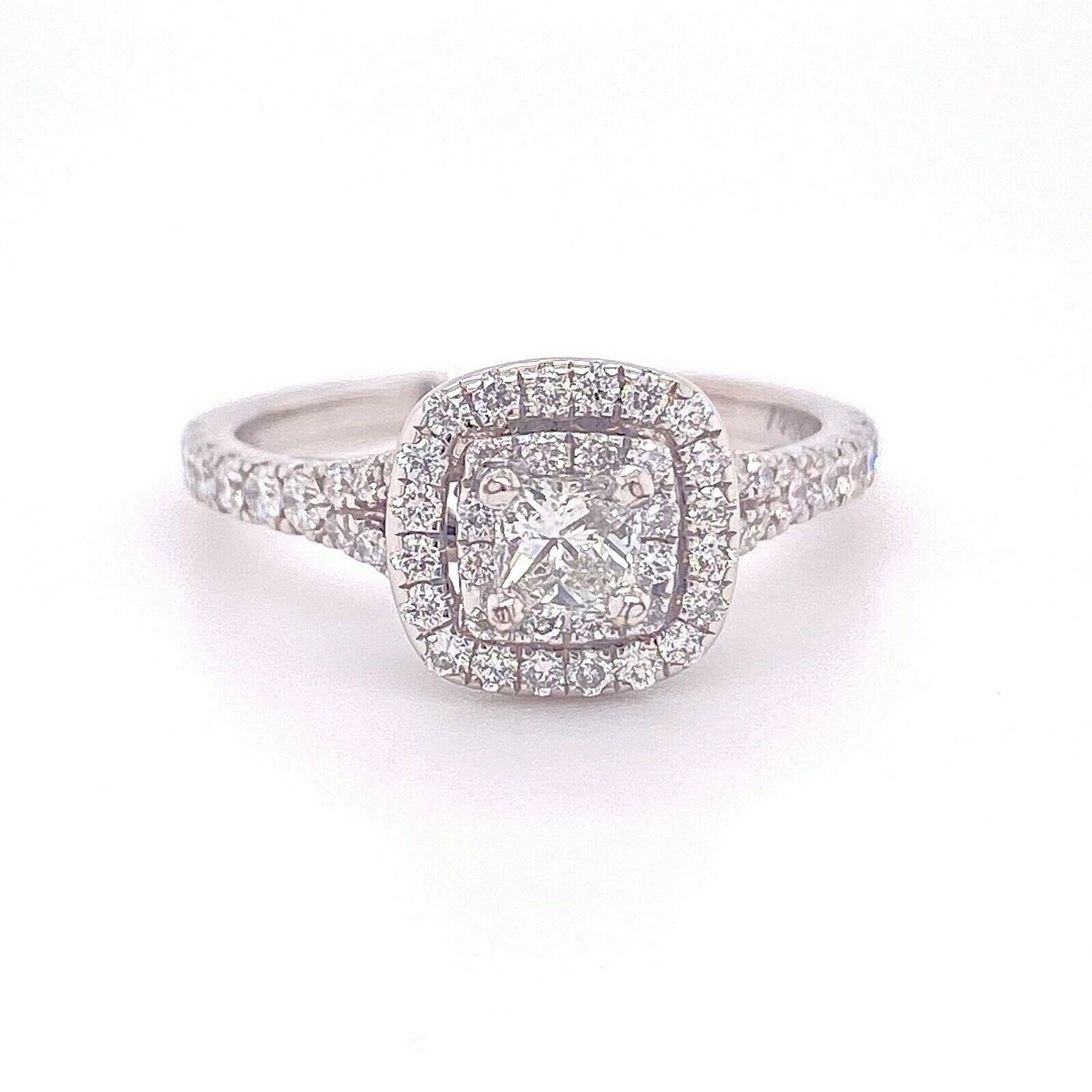 Neil Lane Double Halo Princess Diamond 1 tcw Engagement Ring 14kt White Gold