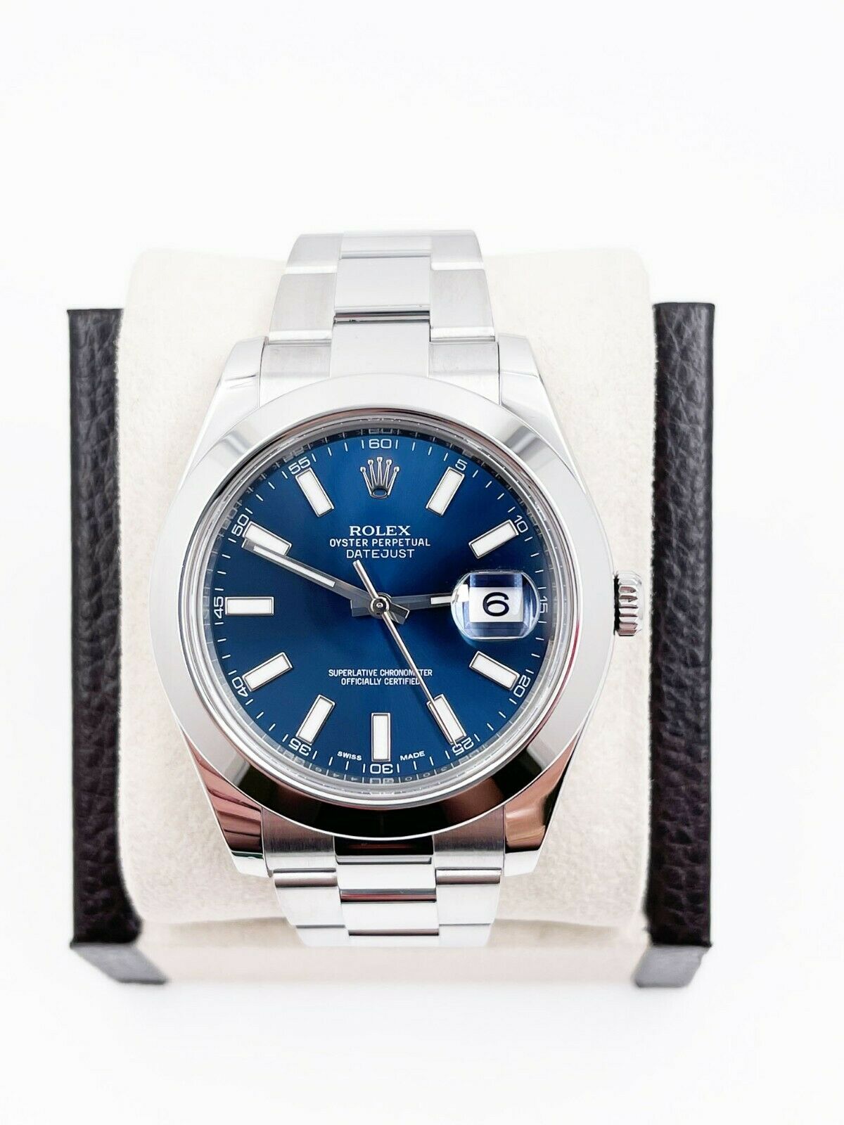 Rolex 116300 Datejust 41 Blue Index Dial Stainless Steel Box Papers 2017