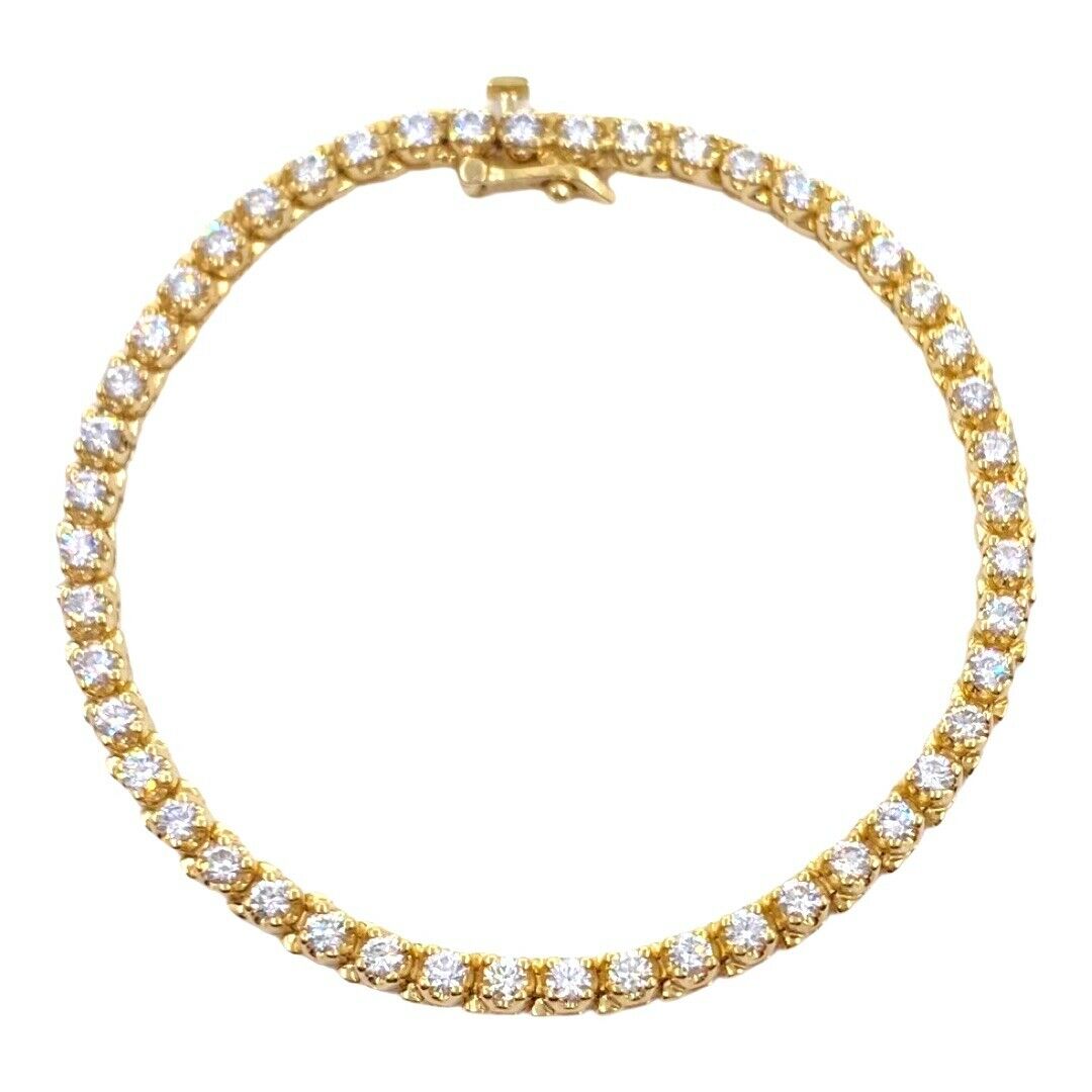 Ladies 3.50 tcw Round Brilliant Cut Diamonds Tennis Bracelet in 14kt Yellow Gold
