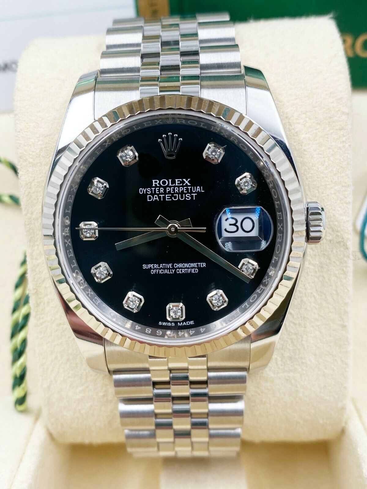 Rolex 116234 Datejust Black Diamond Dial Stainless