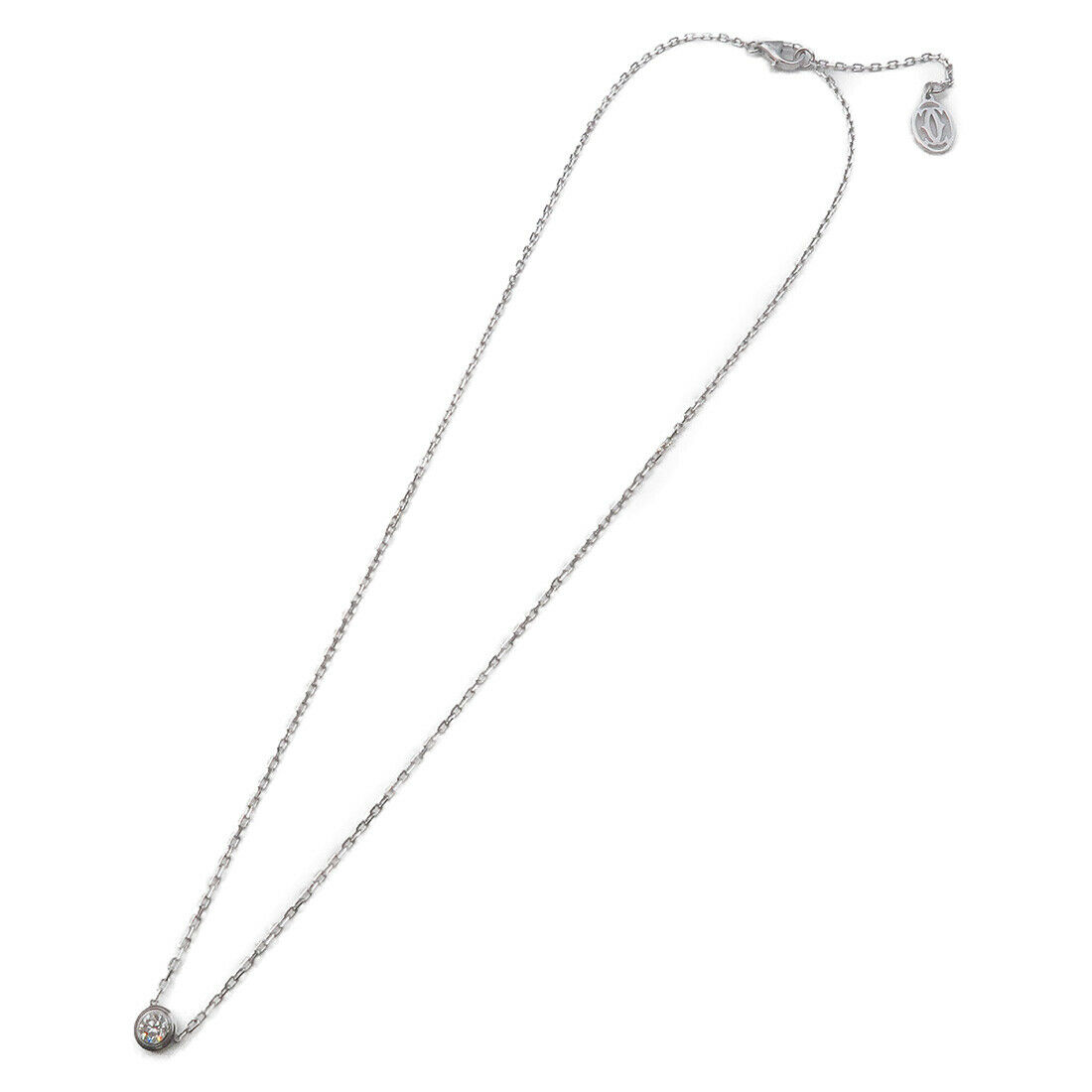 Auth Cartier Diamants Légers Necklace LM 1P Diamond 0.18ct White Gold Used F/S