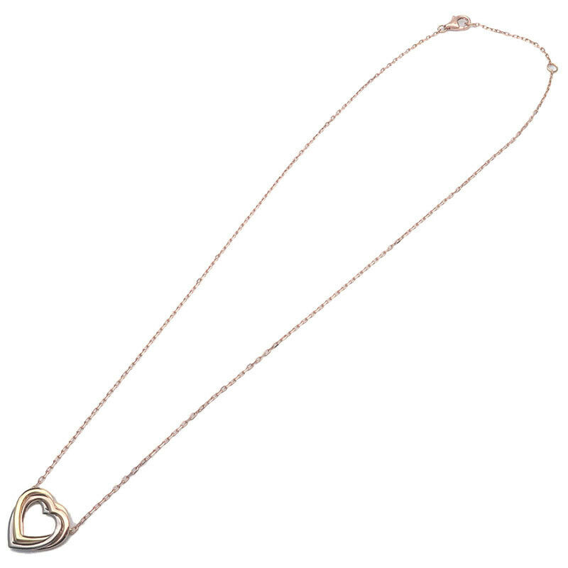 Auth Cartier Trinity Heart Necklace Yellow Gold White Gold Rose Gold Used F/S