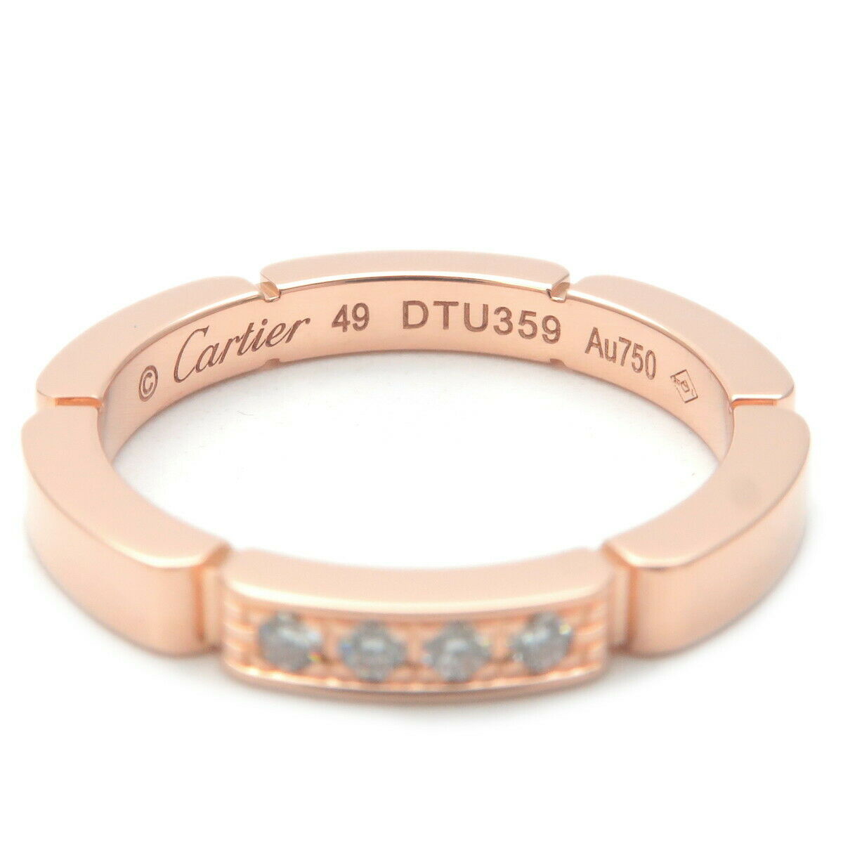 Authentic Cartier maillon Panth?re 4P Diamond Ring Rose Gold #47 US5 Used F/S