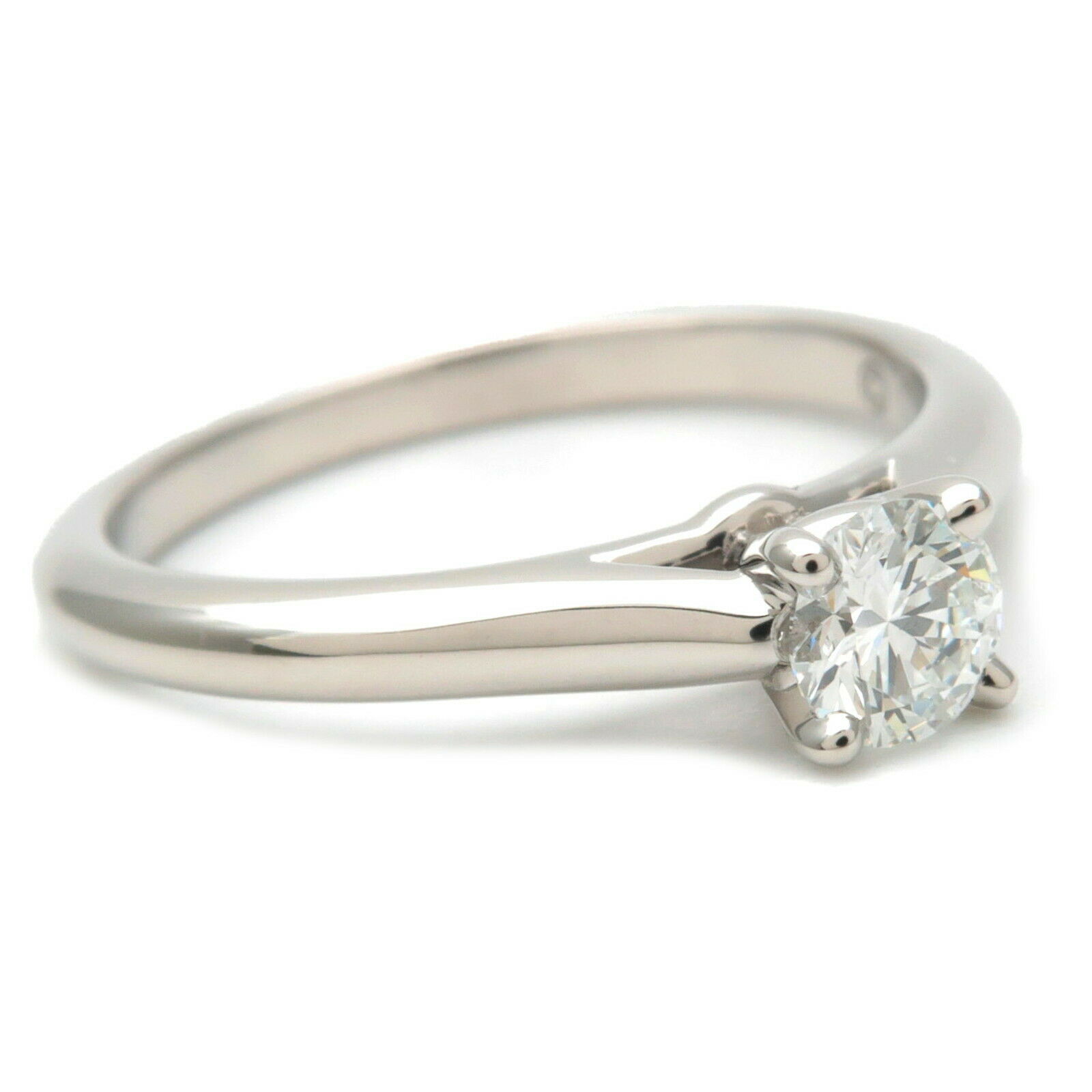 Authentic Cartier Solitaire Diamond Ring 0.23ct Platinum #47 US4 EU47 Used F/S