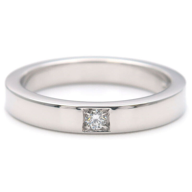 Authentic BVLGARI Marry Me 1P Diamond Ring Platinum US5 HK10.5 EU49 Used F/S