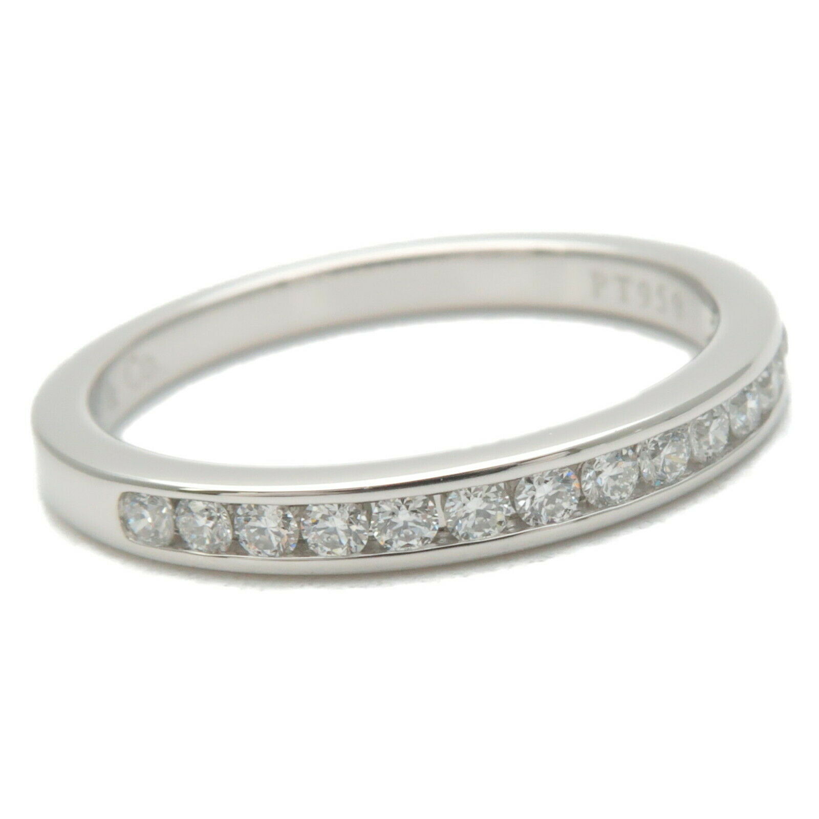 Auth TiffanyCo. Half Circle Channel-set Diamond Ring Platinum US4.5 Used F/S