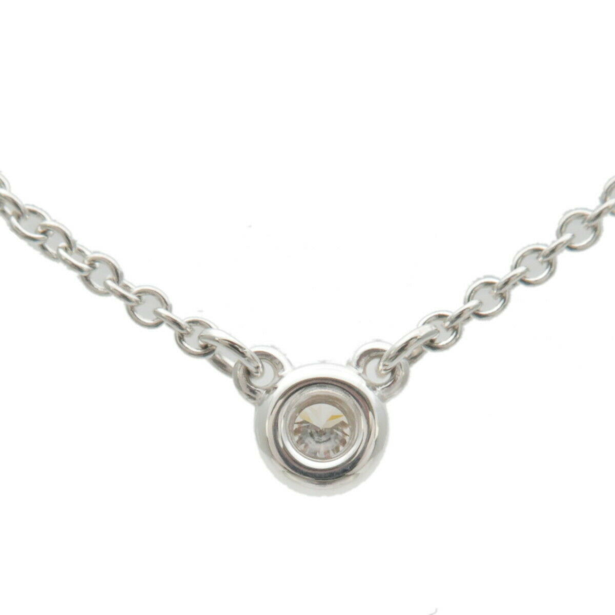 Authentic Tiffany&Co. By the Yard 1P Diamond Necklace 0.03ct Silver Used F/S