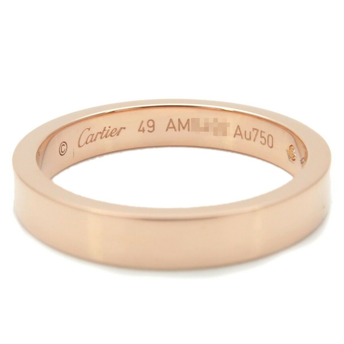 Authentic Cartier Engraved 1P Diamond Ring K18 Rose Gold #49 US5 EU49 Used F/S