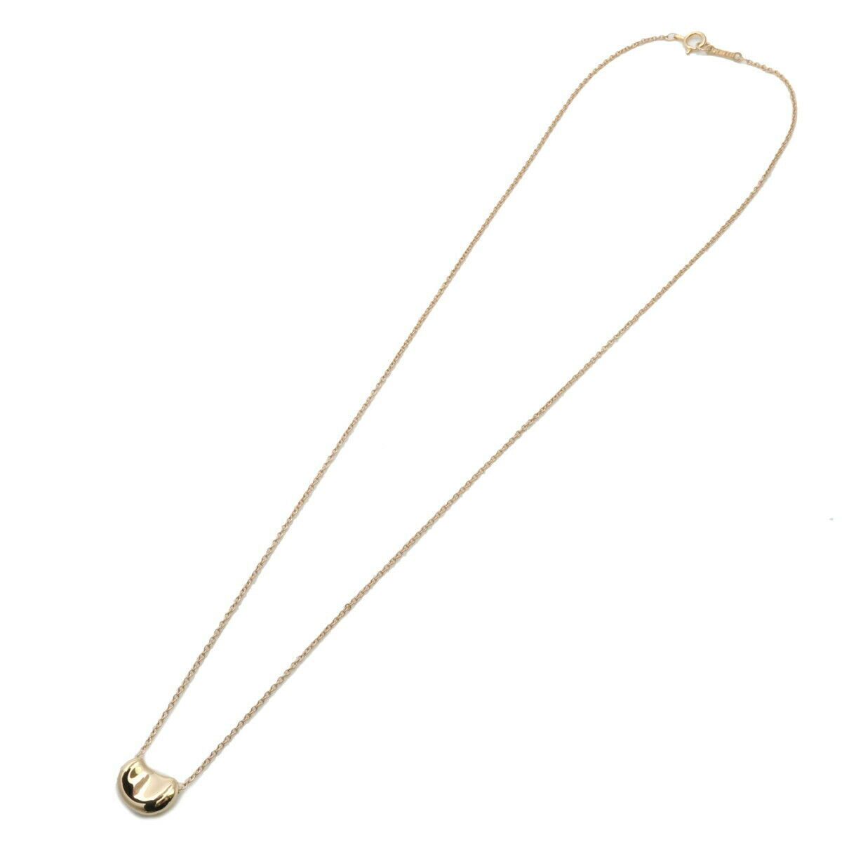 Auth Tiffany&Co. Tiffany Mini Bean Necklace K18 YG 750YG Yellow Gold Used F/S