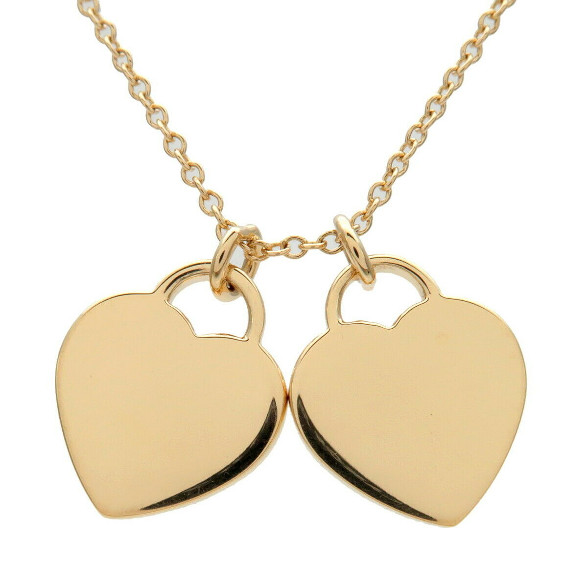 Auth Tiffany&Co. Return To Tiffany Mini Double Heart Tag Necklace