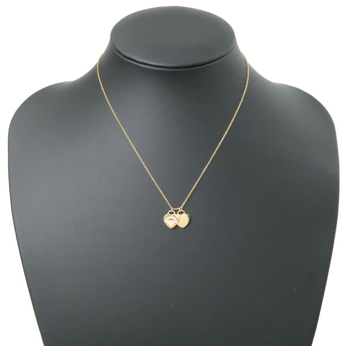 Auth Tiffany&Co. Return To Tiffany Mini Double Heart Tag Necklace