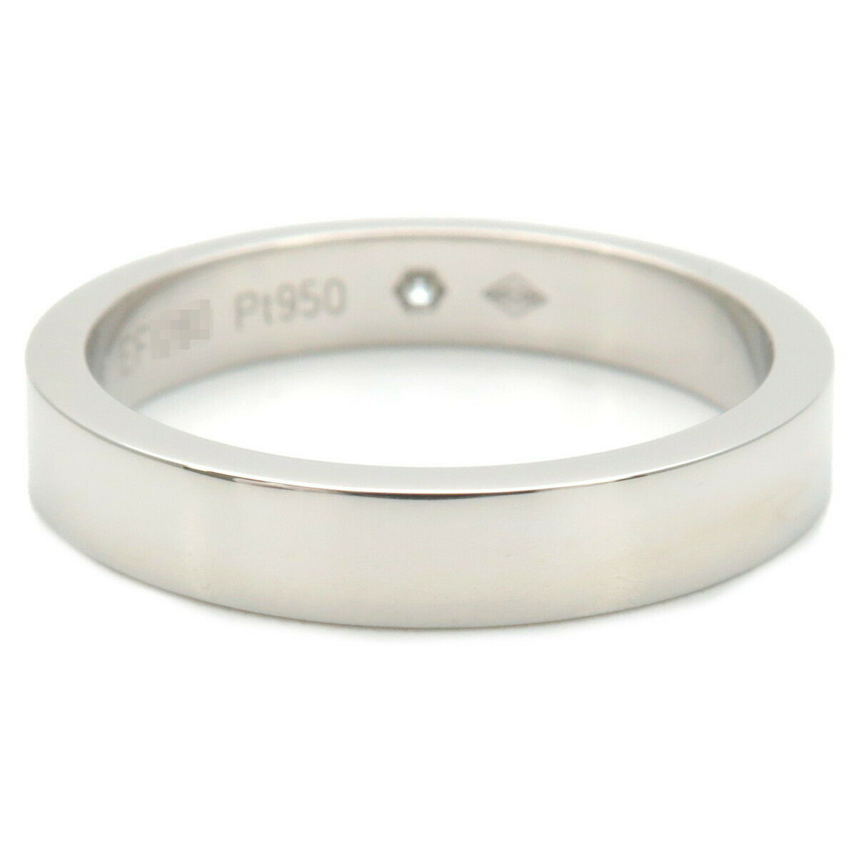 Autentic Cartier Engraved 1P Diamond Ring Platinum #48 US4.5 HK9.5 EU48 Used F/S