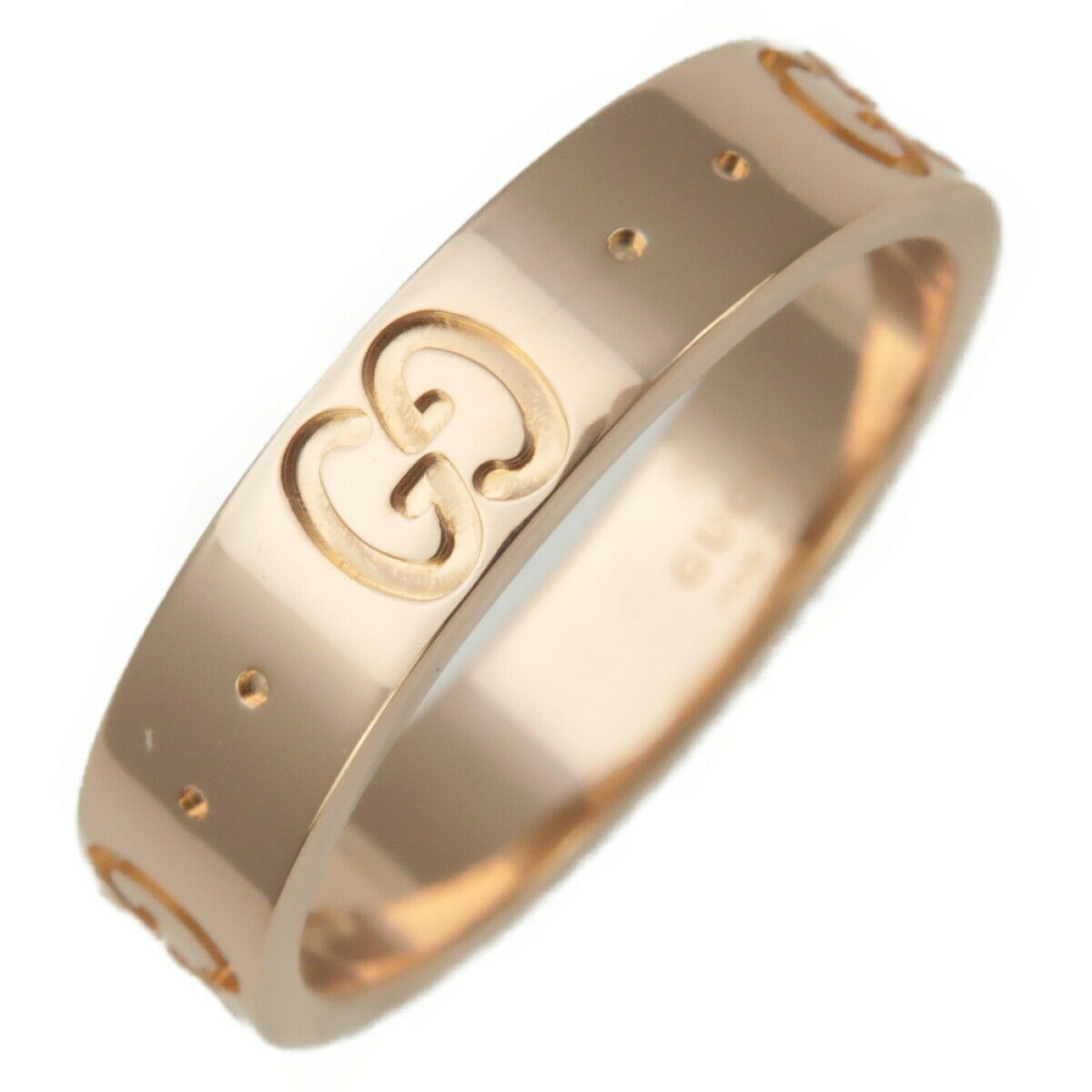Authentic GUCCI ICON Ring K18 PG 750 Rose Gold #9 US4.5-5.0 HK10.5