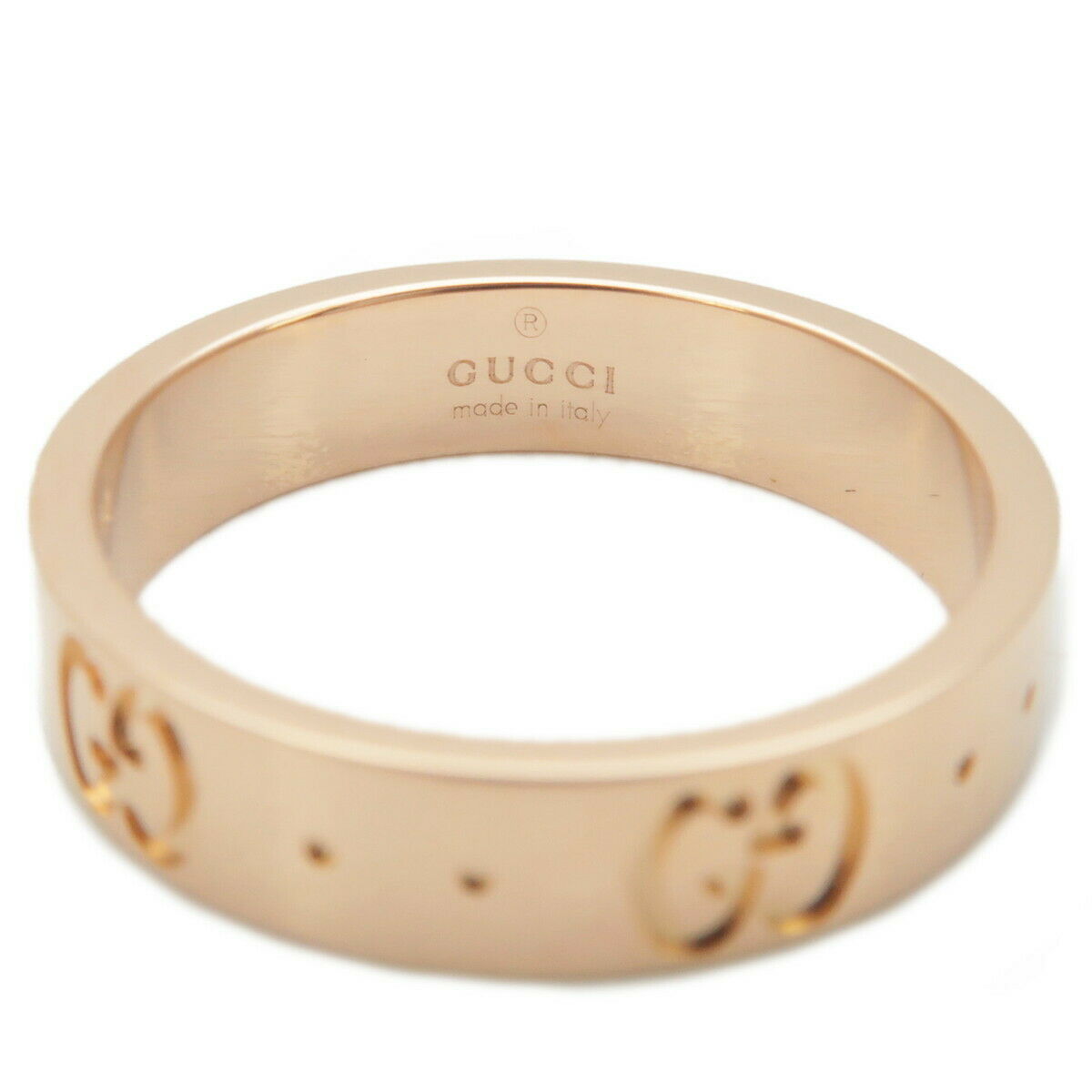 Authentic GUCCI ICON Ring K18 PG 750 Rose Gold #9 US4.5-5.0 HK10.5