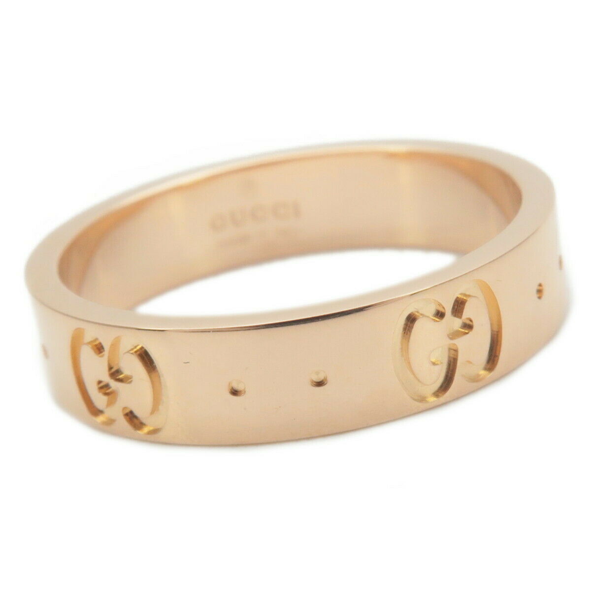 Authentic GUCCI ICON Ring K18 PG 750 Rose Gold #9 US4.5-5.0 HK10.5