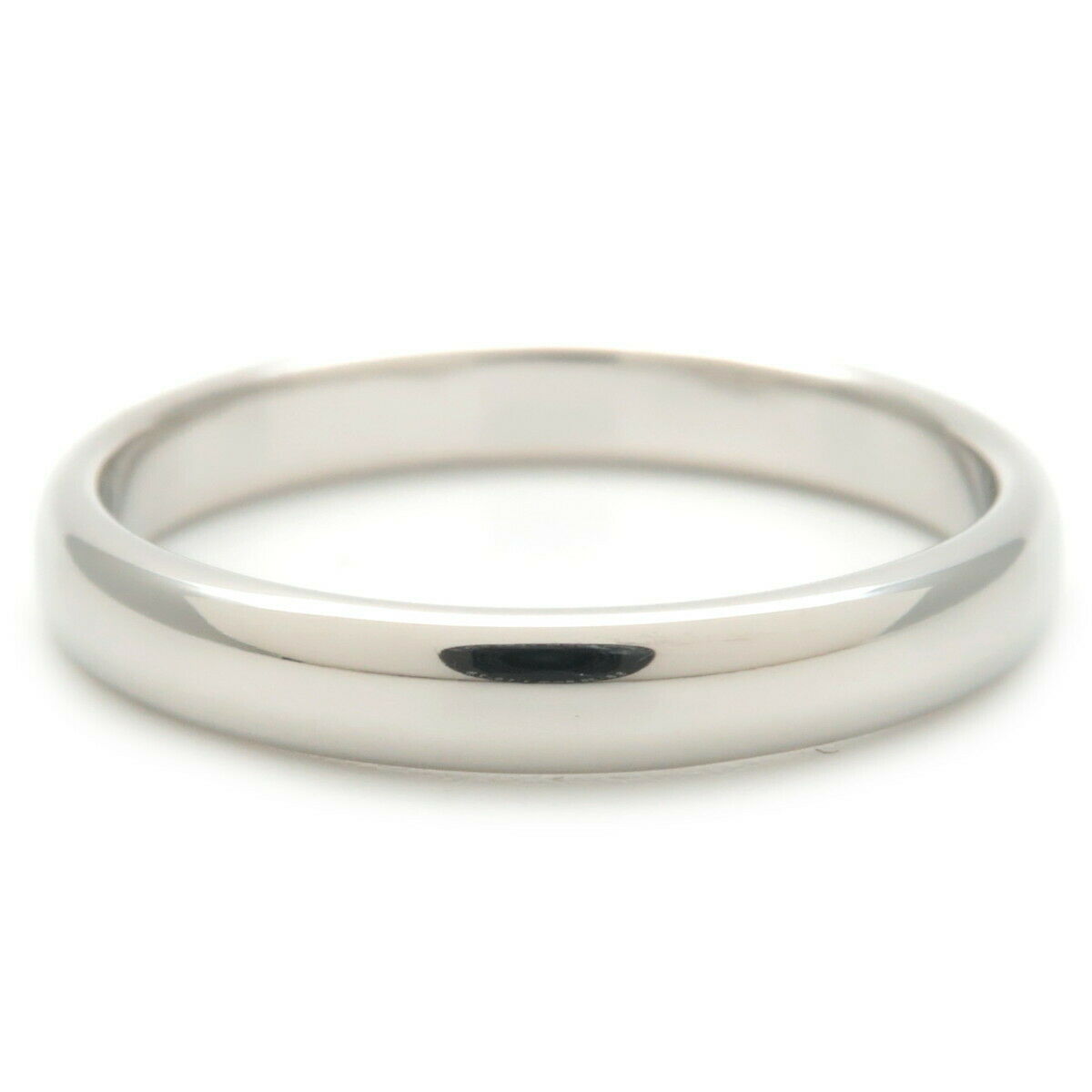 Authentic TiffanyCo. Classic Band Ring 950 Platinum US7.5 HK16 EU55.5 Used F/S