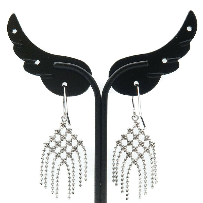 Authentic TiffanyCo. Fringe Earrings K18WG 750WG White Gold Used F/S