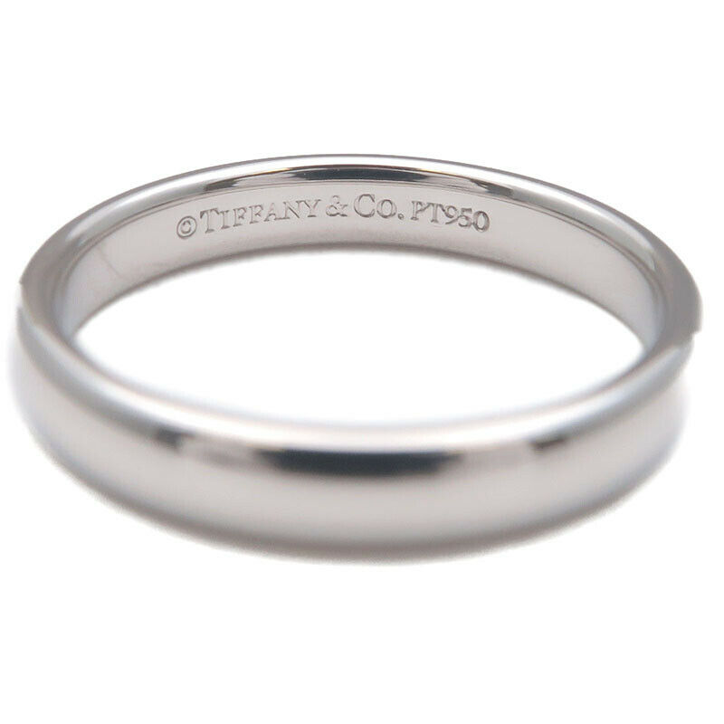 Authentic TiffanyCo. Classic Band Ring PT950 Platinum US5 HK10.5 EU49 Used F/S