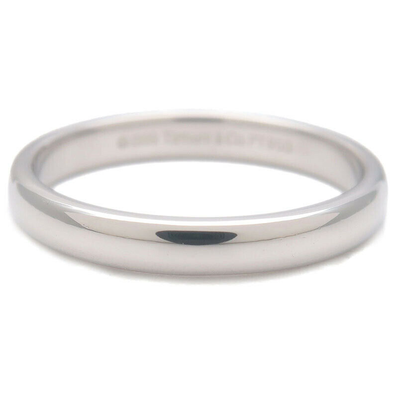 Authentic TiffanyCo. Lucida Band Ring PT950 Platinum US8 HK17.5 EU57 Used F/S