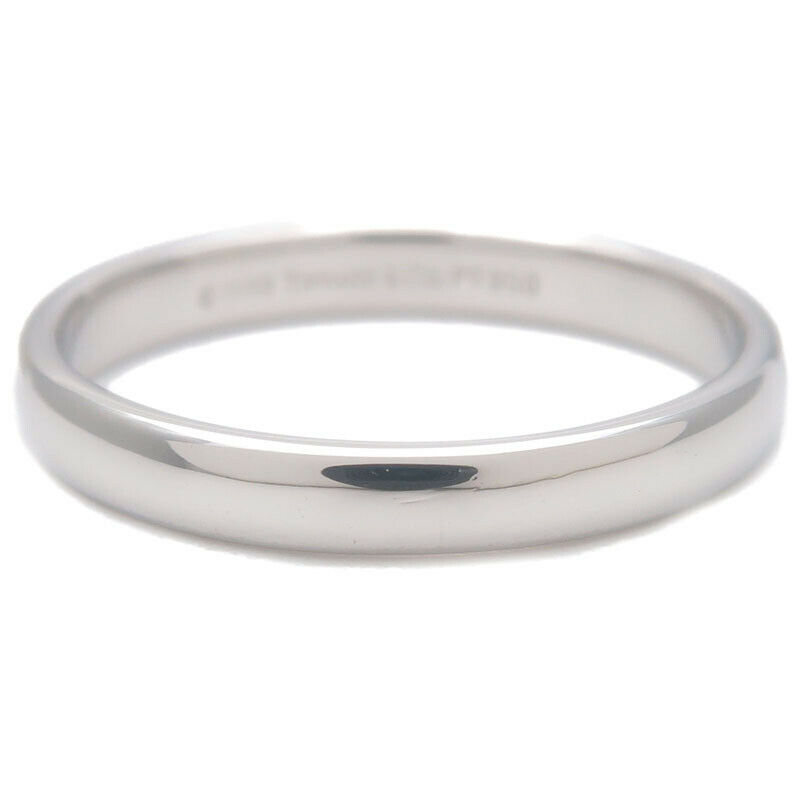 Authentic TiffanyCo. Lucida Band Ring PT950 Platinum US8.5 HK19 EU58.5 Used F/S