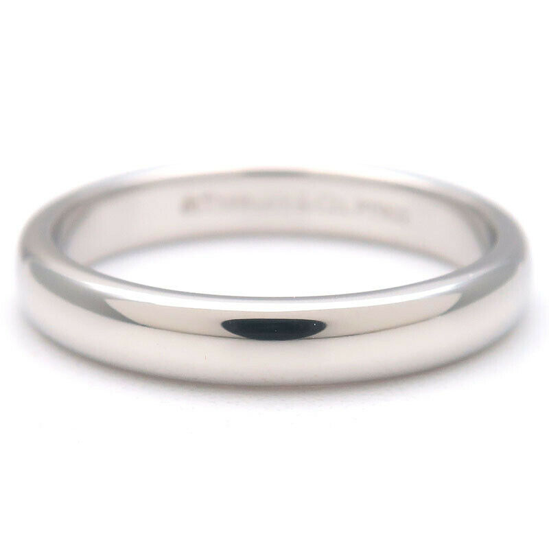 Authentic TiffanyCo. Classic Band Ring PT950 Platinum US5 HK10.5 EU49 Used F/S