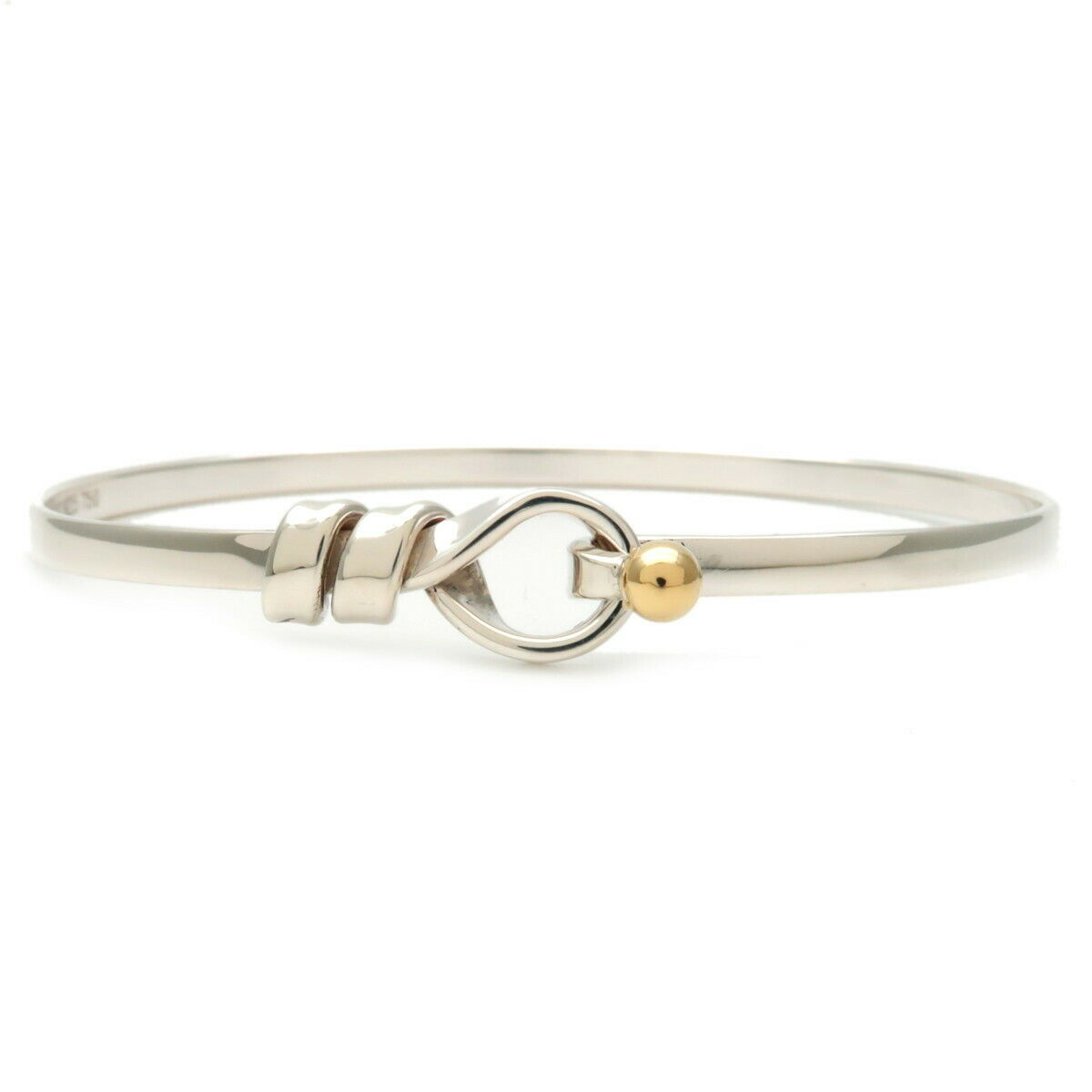Auth TiffanyCo. Love Knot Bracelet Bangle Silver925 750YG Yellow Gold Used F/S