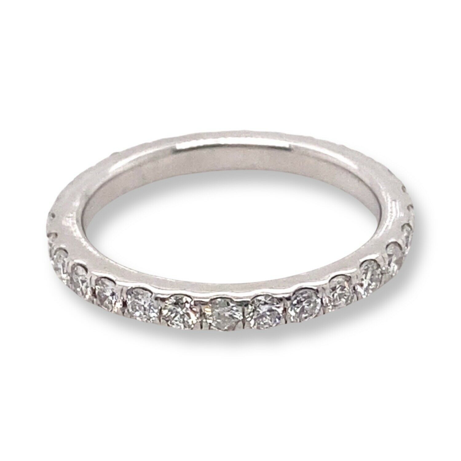 Round Brilliant Diamond 1.00 tcw Eternity Wedding Band Ring 14kt White Gold