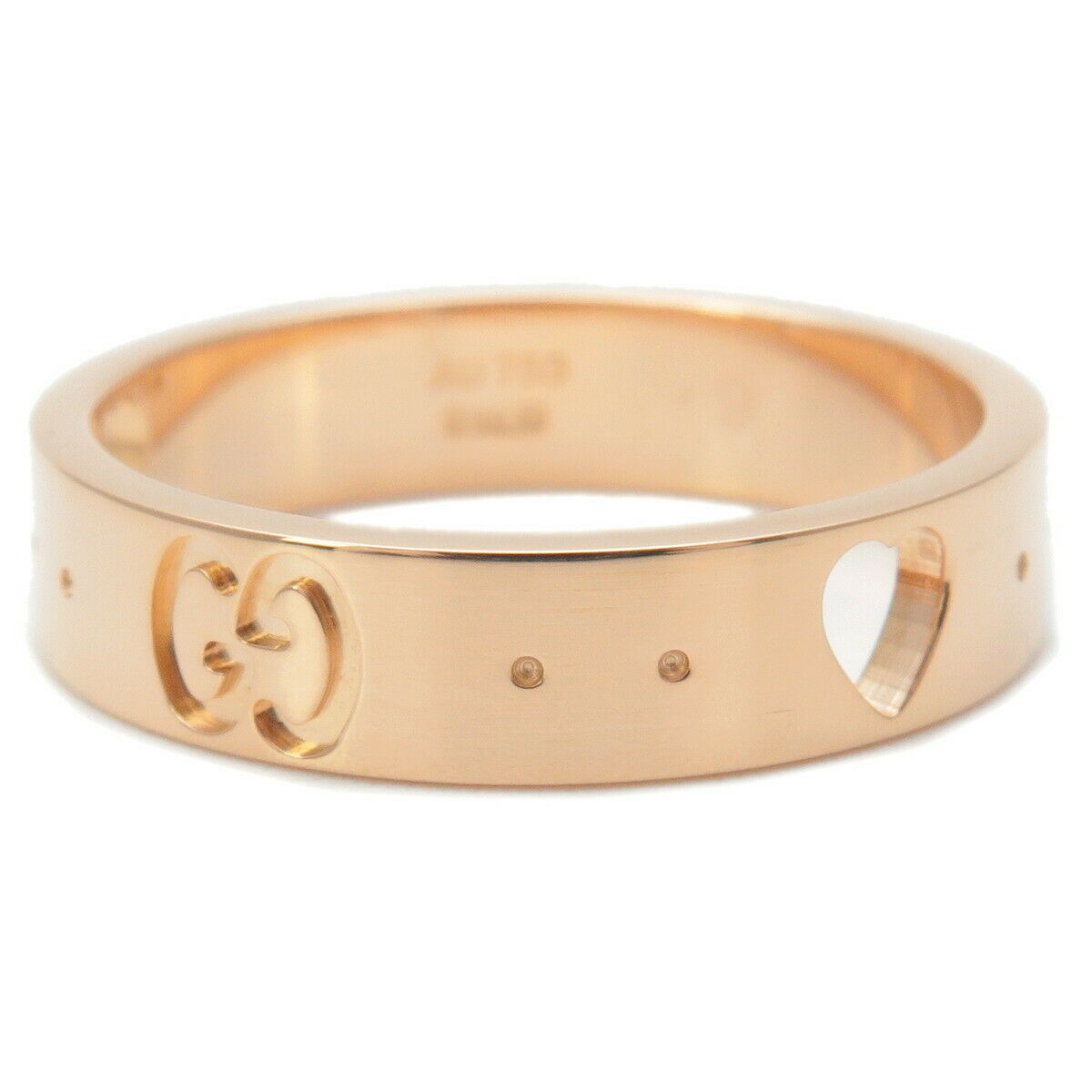 Authentic GUCCI ICON Amor Ring K18 750 Rose Gold #9 US4.5-5 HK10 EU49 Used F/S