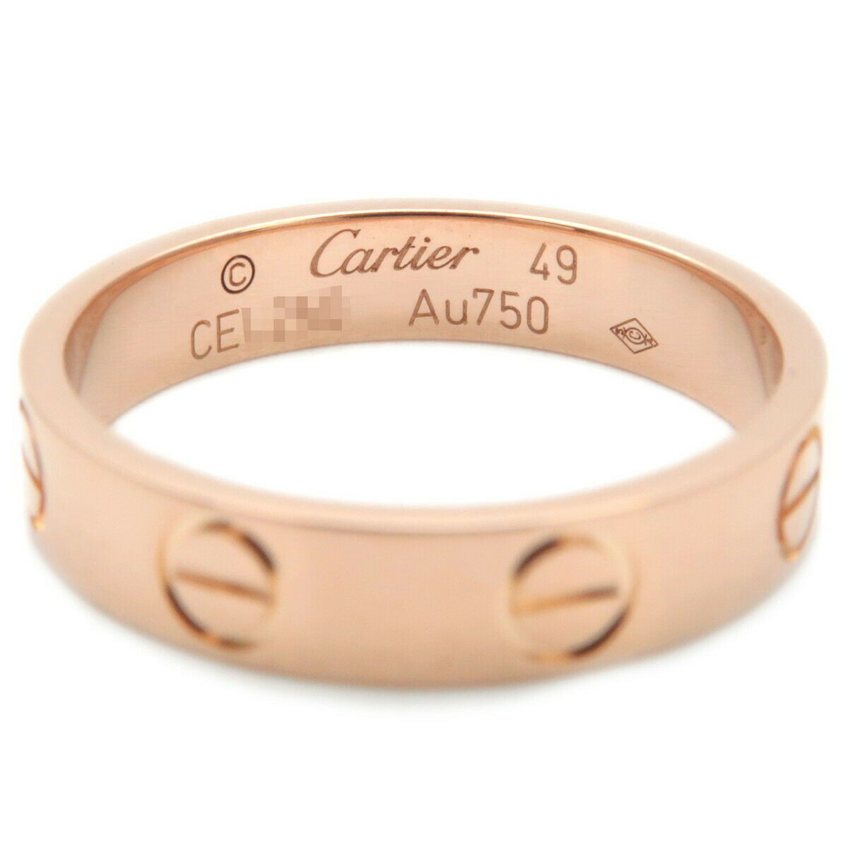 Authentic Cartier Mini Love Ring K18PG 750 Rose Gold #49 US5 EU49 Used F/S